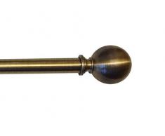 DEBEL 2719401 Tringle Ã Rideaux mÃ©tallique Ronde, Laiton Aspect Ancien, 90-160 cm