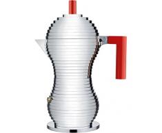 Alessi | Pulcina MDL02/6RFM - Cafetiére Espresso pour Induction de Design en Fonte dAluminiumn et PA, 6 Tasses, Rouge