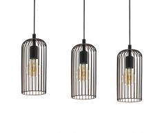 Eglo SÃ©rie ROCCAMENA Suspension 3 ampoules Noir, cuivre.