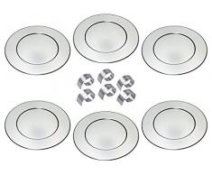 CHG Set Assiette de prÃ©sentation, Acier Inoxydable, Silber, 6 StÃ¼ck mit Prakt.