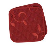 Excelsa Lot de 2 maniques en Tissu matelassées Rouge