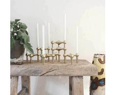 Stoff Nagel Bougeoir en Tissu métal doré 6,5 x 10,2 cm