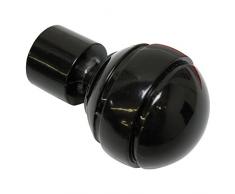 GARDINIA Embouts pour tringle à rideau, 2 embouts boule, Série Chicago, Métal, Noir, Diamètre: 20 mm