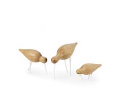 Normann Copenhagen 100154Â Shorebird Figurine en Bois de, Acier Inoxydable, Blanc, 11,5Â x 4,5Â x 7,5Â cm