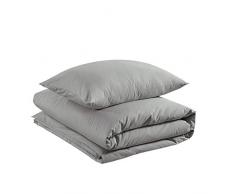 AmazonBasics Parure de lit 100Â % coton 135 x 200 cm / 50 x 80 cm, Gris cendre