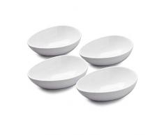 WM TSET106 Bartleet & â¿Sons 1750 Lot de 4 plats traditionnels en porcelaine pour avocat Guacamole Blanc 13 cm