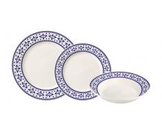 Couronne Iris Vaisselle, Porcelaine, Blanc, 23 x 29 x 30 cm, 18 pièces