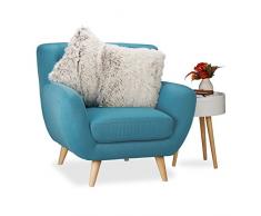 Relaxdays Coussins moelleux lot de 2 oreillers déco canapé fauteuil doux blanc-gris HxlxP: 15 x 45 x 45 cm, blanc-brun