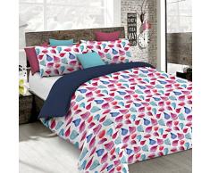 Italian Bed Linen Fantasy Parure de Couette, Microfibre, pétales, 1 Place