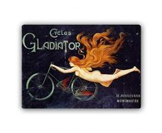 Legendarte Affiche Publicitaire Vintage Gladiator Cycles cm. 40x60 - Impression sur Métal