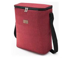 Decocasa Grand Sac Isotherme Isotherme pour dÃ©jeuner, Boissons, 14 L, Rouge