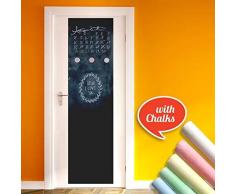 Walplus Tableau Noir Autocollant Mural, Vinyle, Multicolore, 5 x 60 x 5 cm