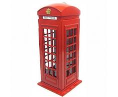 KAV Original British English Metal Alliage PiÃ¨ce de Monnaie de Rechange Cochon de Londres Street Rouge Cabine tÃ©lÃ©phonique Bocal 6614 cm Environ