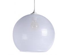 Luminaire Shadow wave blanc, suspension verre, 75 W, blanc, Ã¸ 30 x H 30 cm