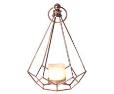 Star 062-55 Edge Lanterne avec Bougie LED MÃ©tal/Plastique Cuivre 16,5 x 24 cm