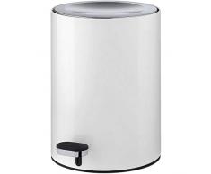 Blomus 68952 Poubelle à pédale MUTO Blanc/Gris, Acier Inoxydable, 23,5 x 23,5 x 29 cm