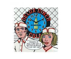 NeXtime 8167 Delux Diner Horloge Verre Multicolore 43,0 x 43,0 x 3,5 cm