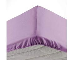 douceur dintÃ©rieur drap housse 2 personnes 140x190 cm lina violine