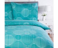 AmazonBasics Parure de lit avec housse de couette en microfibre, 240 x 220 cm, Bleu sarcelle (Industrial Teal)