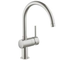 GROHE Robinet de Cuisine Minta Plage de Rotation de 0°/150°/360° Supersteel Bec en C 32917DC0 (Import Allemagne)