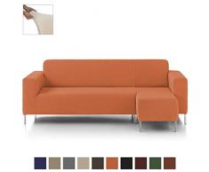 Eiffel Textile NÃ®mes Chaise LongueÂ âÂ Housse canapÃ© Bras Long Droite 280 x 195 x 2 cm Orange