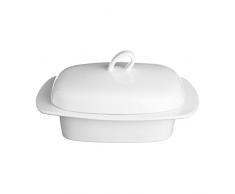Price et Kensington simplicité Beurrier avec Couvercle, Porcelaine, Blanc, Lot de 68