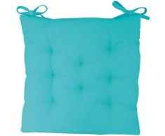 Deco&Co Décoration intérieure naturelle - Galette de Chaise, Coton, Turquoise, Taille unique
