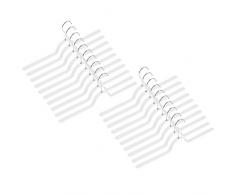 Levivo 331800000206 Lot de 20 Cintres Flexibles avec Une Armature, Matériau pour Ressort, Blanc, 47 x 2 x 14 cm