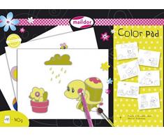 Clairefontaine 26521C - Un bloc peluche encollé de 48 feuilles pré-imprimées à colorier 25x35 cm 160g (une feuille dexemples incluse)