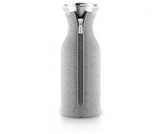 EVA SOLO - Carafe de réfrigérateur Design scandinave 1 Litre Verre borrosilice INOX Silicone Lavable au Lave-Vaisselle 100% sans Goutte - Light Grey Woven 1.0 L