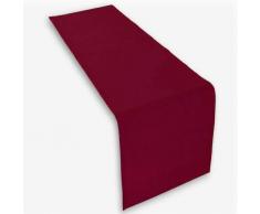 Lemos Home Chemin de Table en Coton - 45 x 150Â mm, Coton, Rouge Bordeaux, 45 x 150 cm