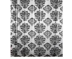 Papillon Rideau de Douche, DE Style Baroque Noir/Blanc, 0.1Â x 180Â x 180Â cm