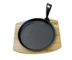 Garcia de pou Assiette Champêtre + Support En Bois 22 Cm Noir Fer - 1 unités