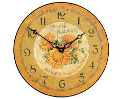 Roger Lascelles Horloge Murale Motif Tournesol