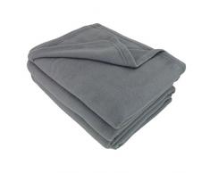 Poyet Motte POLFIRST Couverture Maille Polaire, 100% Polyester, Acier, 210 x 230 cm