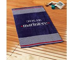 ligne dÃ©cor serviette de plage 70x150 cm eponge velours jolie mariniere