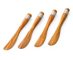 Berard 20750, Set de 4 couteaux à tartiner Acero en bois dâolivier et fait-main â 17 cm