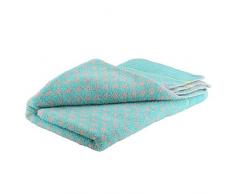 axentia Jaquard Serviette de Douche, Coton, Turquoise/Gris/Jaune, env. 50 x 0,3 x 100 cm