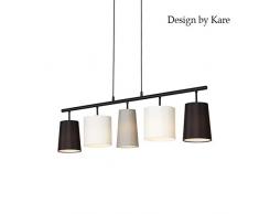 Briloner Leuchten Lampe Ã suspension avec abat-jours en tissu mÃ©tallique â Comporte 5 douilles E14 â IdÃ©ale pour le salon ou la salle Ã manger â Abat-jours noirs, blancs et gris