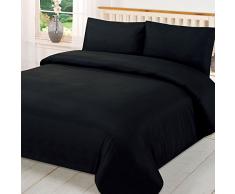 Brentfords Parure de lit, 100% Polyester, Microfibre Douce, Noir, Simple