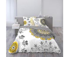 Ligne Douceur Yellow Manda Parure DE Couette, Multicolore, 200 x 200 CM