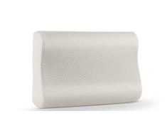 SleepMed Coussin avec Rouleau de Cou, Mousse à mémoire de Forme, Blanc, Unique