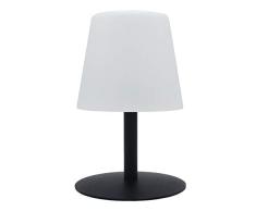 Lampe de table sans fil pied en acier noir LED blanc chaud/blanc dimmable STANDY MINI Dark H25cm