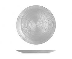 H&H H&H Hoche - Assiette Plate en Verre, argentÃ©e, 27Â cm