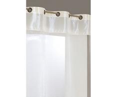 Rideaudiscount Voilage Organza en Effte Soie 140x240 cm 6 Oeillets Ecru Ivoire