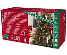 Konstsmide 1910-100 Guirlande de Sapin 10 Bougies sans Fil + Télécommande + 10 LED Blanc Chaud 1,5 V