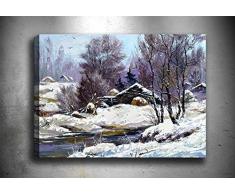 Bonamaison Peinture sur toile, multicolore, 30 x 40 cm - Conçu et fabriqué en Turquie