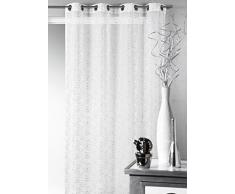 HomeMaison HM69722982 Voilage en Etamine BrodÃ©e et Fantaisie Blanc 140 x 260 cm
