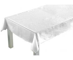 Comptoir du Linge CSI05010 Nappe Rectangulaire Tissu/Polyester/Coton/Téflon Blanc 250 x 150 cm