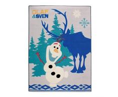 Associated Weavers 621921 Tapis La Reine des Neiges Olaf et Swen Polyamide Bleu 133 x 2 x 95 cm